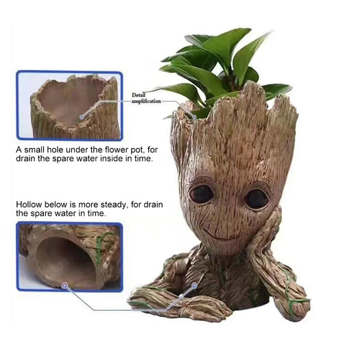 1/2/3PCS Flower Pot Tree Man Home Decoration Vases Multifunction Ornaments Arrangement Anime Characters Figurine Pen Holder